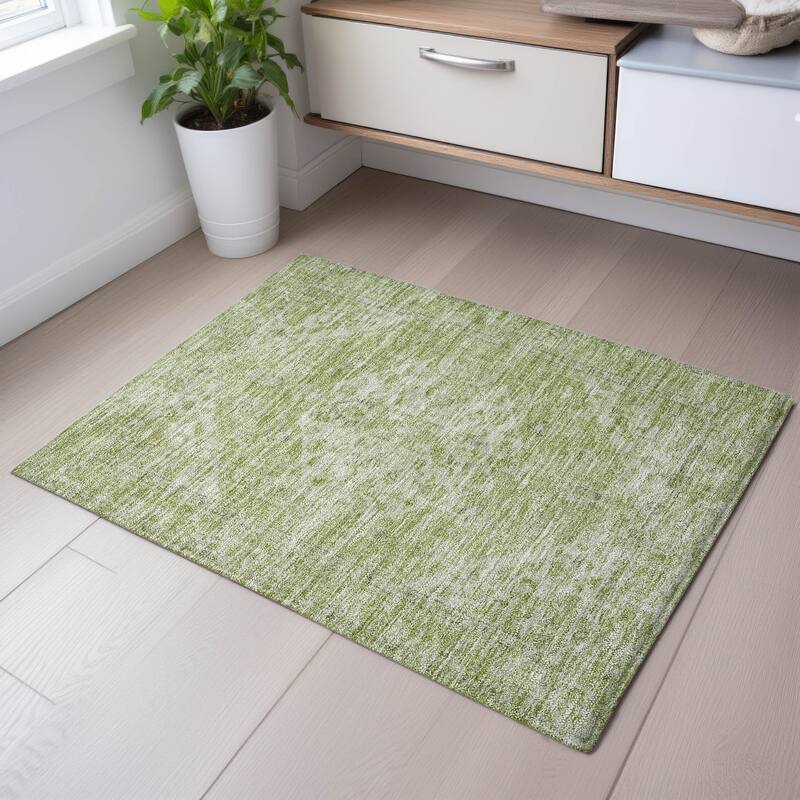Premium Washable Super Soft Vintage Traditional Mayfield Rug - Sage - 1'8" x 2'6"