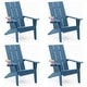 preview thumbnail 11 of 14, WINSOON All-Weather HIPS Outdoor Adirondack Chairs with Cup Holder (Set of 4) Navy Blue