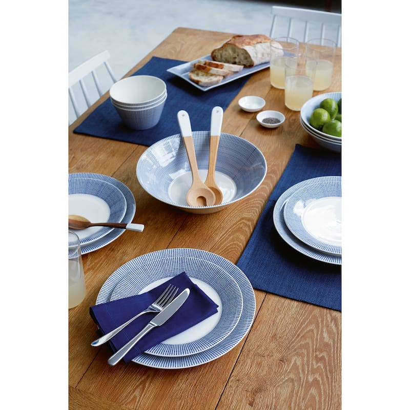 Royal Doulton 1815 Pacific Dinnerware Set Blue Dots, 16 Piece Set