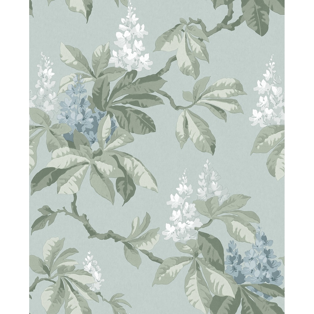 Chestnut Blue Floral Wallpaper