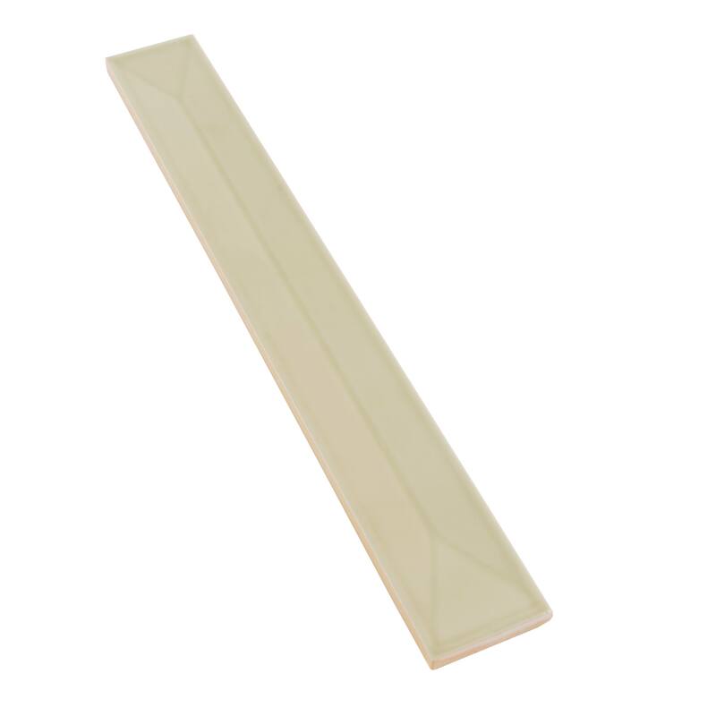 Apollo tile 2" x 16" Horizonte Glossy Soft Olive Ceramic Tile (10.76 sq ft/case) - 50 Pack