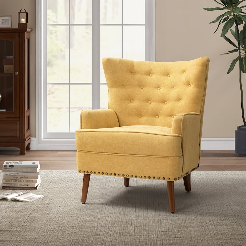 Alpheus Accent Armchair with Nailhead Trim by HULALA HOME