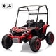 preview thumbnail 7 of 30, 24V Kids Ride On Utv,2-Seater 4WD Electric Truck with Sun Shade Red