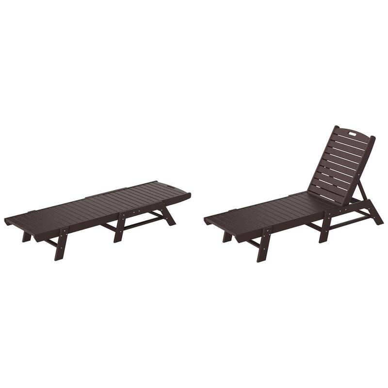 Laguna Hdpe All Weather Outdoor Patio Pool Reclining Armless Chaise Lounge (Set Of 2)