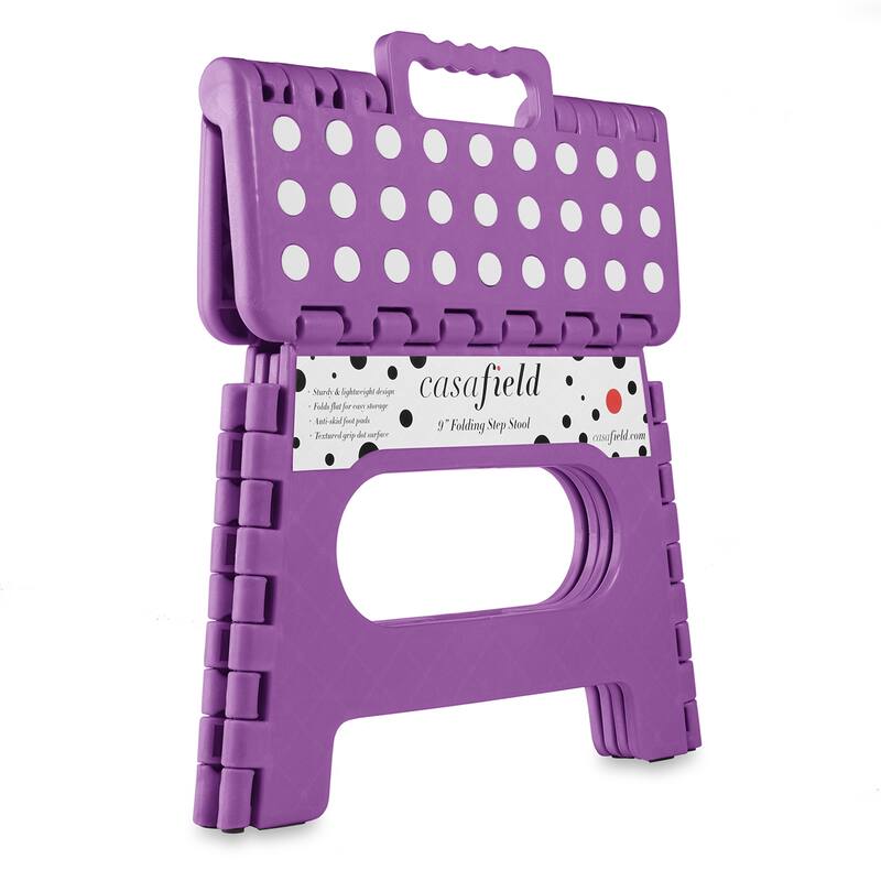 9in Folding Step Stool w Handle Set of 2 for AdultsKids Purple - 2 Pack - 9"