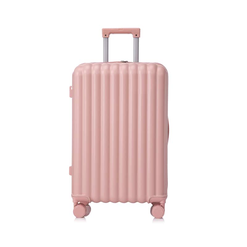 20"/24"/28" 3-Piece Modern Luggage Sets with Cup Holder, USB Port and Phone Holder, for Boarding Travel, Pink