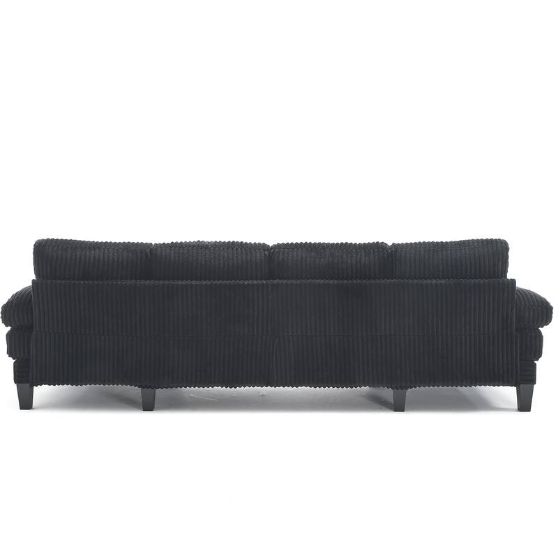 Symmetrical Corduroy Double Chaise Couch U-shaped Sectional Sofa