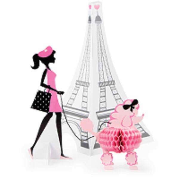 Shop Set Of 6 Black And Pink Paris Themed Centerpiece Party