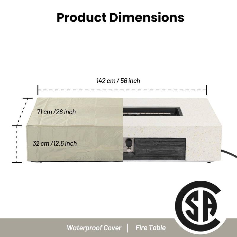 POLESITTER Morden Outdoor Concrete Propane Fire Pit Table