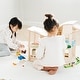 preview thumbnail 5 of 6, PlanToys Green Wooden Dollhouse With Furniture - Assorted