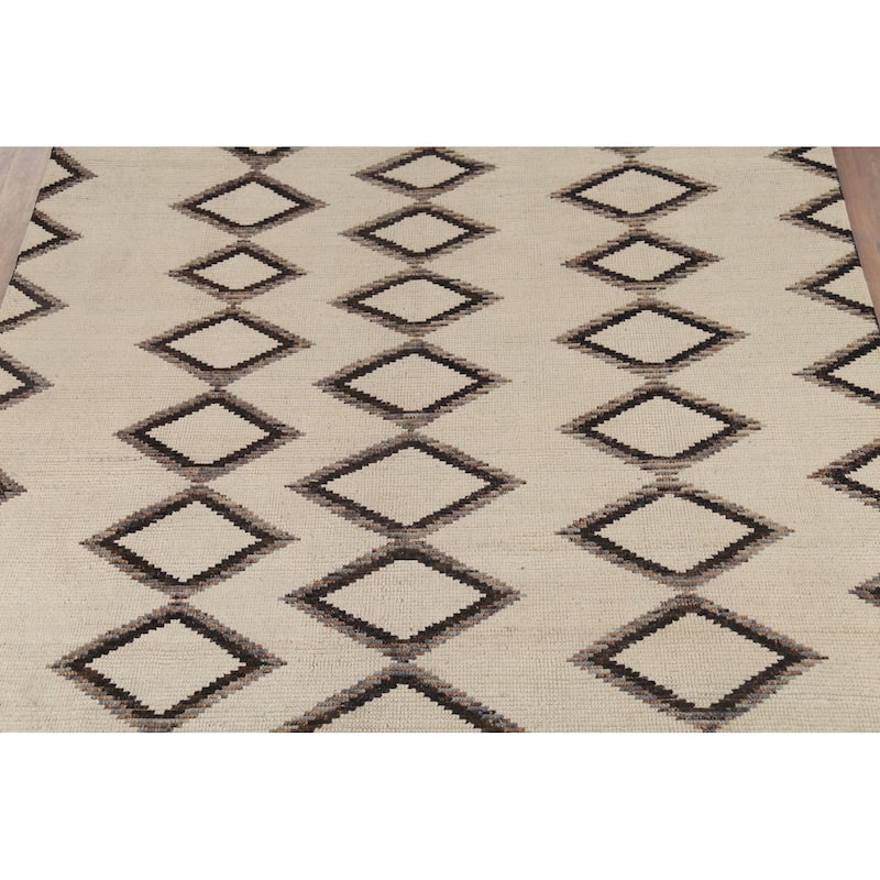 Modern Geometric Moroccan Area Rug Handmade Wool Carpet - 7'11"x 10'5"