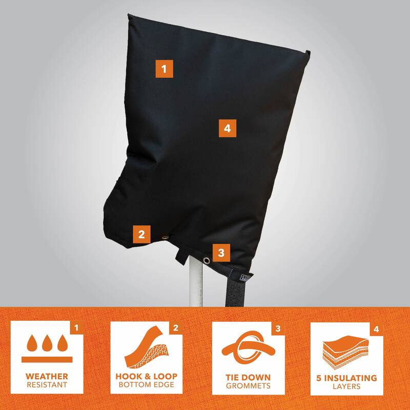 Modern Leisure Basics Outdoor Sprinkler Backflow Preventer Cover, 30 in. L x 26 in. H, Black