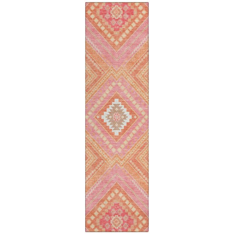 Machine Washable Indoor/ Outdoor Global Boho Chantille Rug