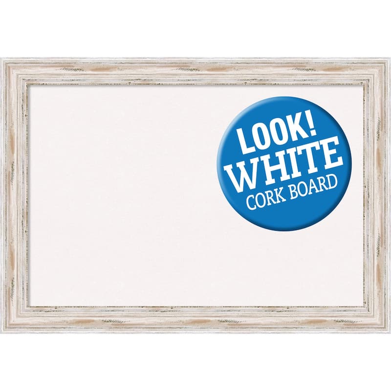 Framed White Cork Board, Alexandria White Wash - extra large - 41 x 29"