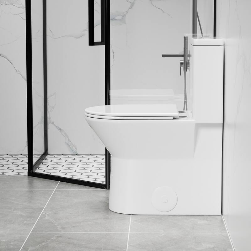 1.1/1.6 GPF Tornado Flush One-Piece Toilet with Comfort Chair Seat ADA Height 17",Powerful & Quiet Dual Flush Modern Toilet