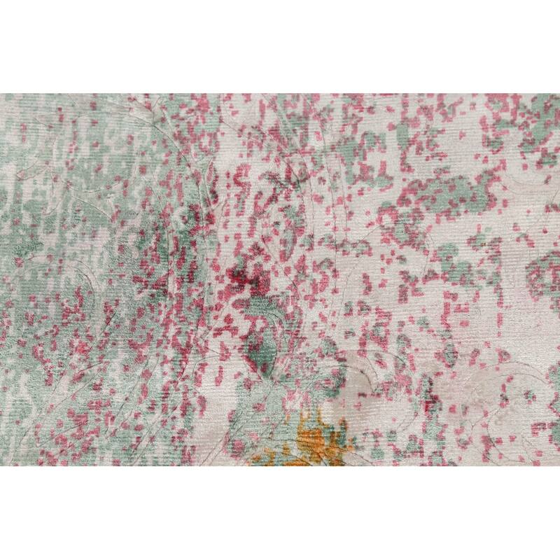 Contemporary Abstract Indian Area Rug Handmade Oriental Wool Carpet - 5'5"x 7'8"