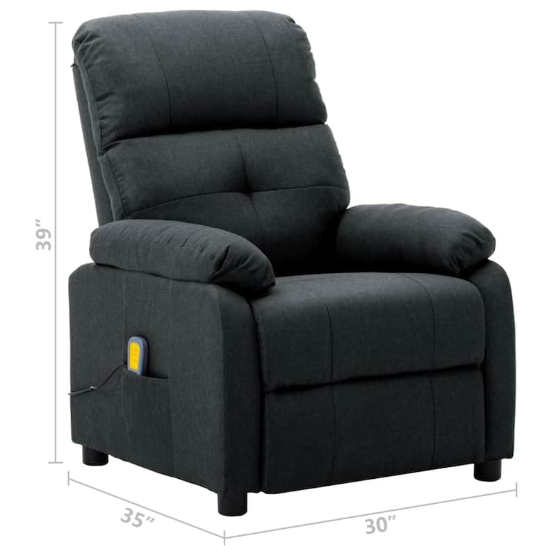 vidaXL Massage Chair Massaging Recliner Push Cozy Chair for Elderly Fabric - 30" x 35.4" x 39.4"