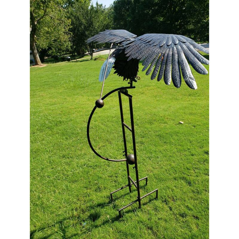 72" Black and Gray Eagle Rocker Outdoor Garden Stake