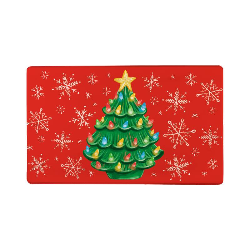 Nostalgic Christmas Tree Anti-Fatigue Door Mat - 30" x 18"