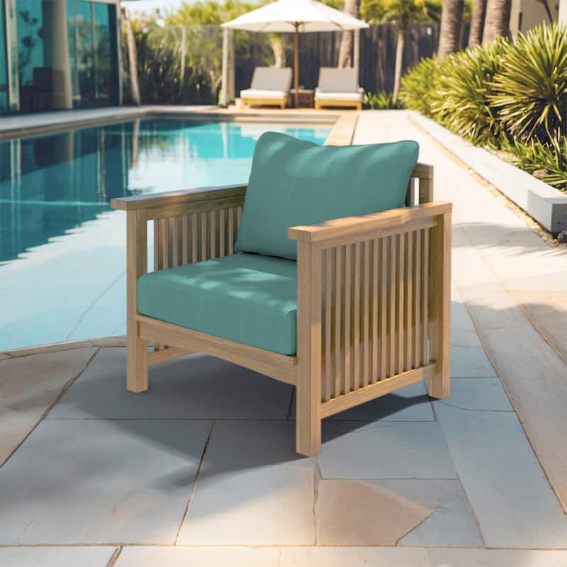 California Umbrella Outdoor Deep Seat Cushion Set, 24" x 48", Sunbrella Fabric, Densified Fiber Fill