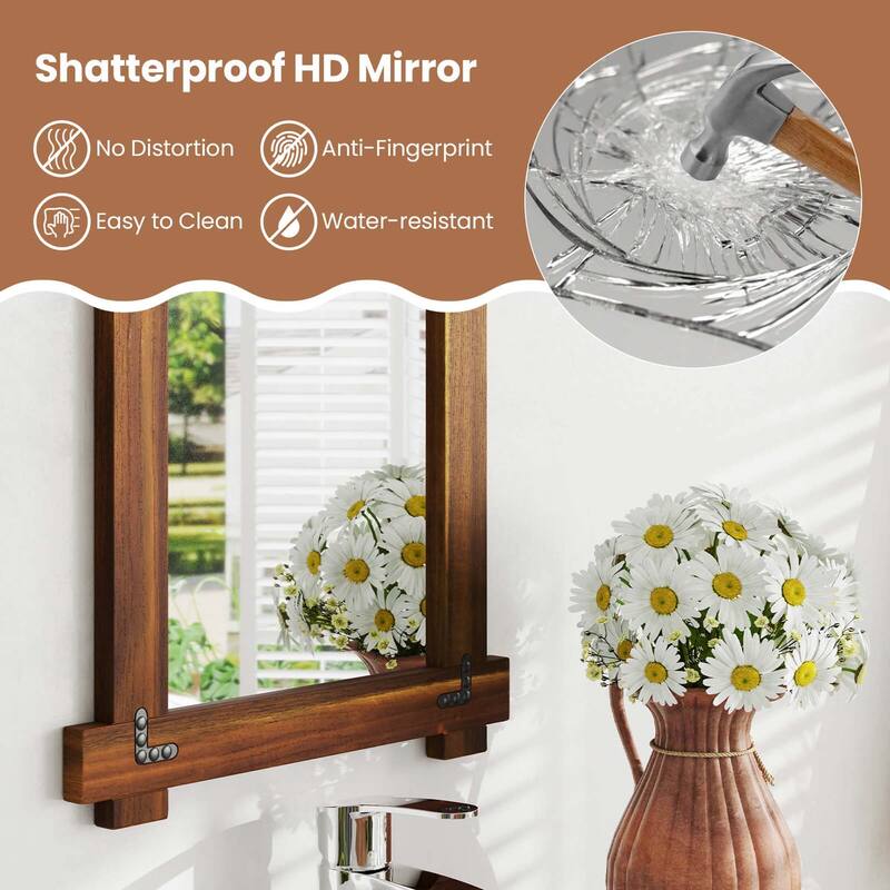 Costway 30 x 20/35 x 24/40 x 28.5 Inch Shatterproof Wall Mirror with