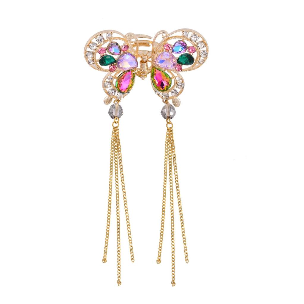 Shop LC Crystal Butterfly Hair Pin in Goldtone Mothers Day Gifts