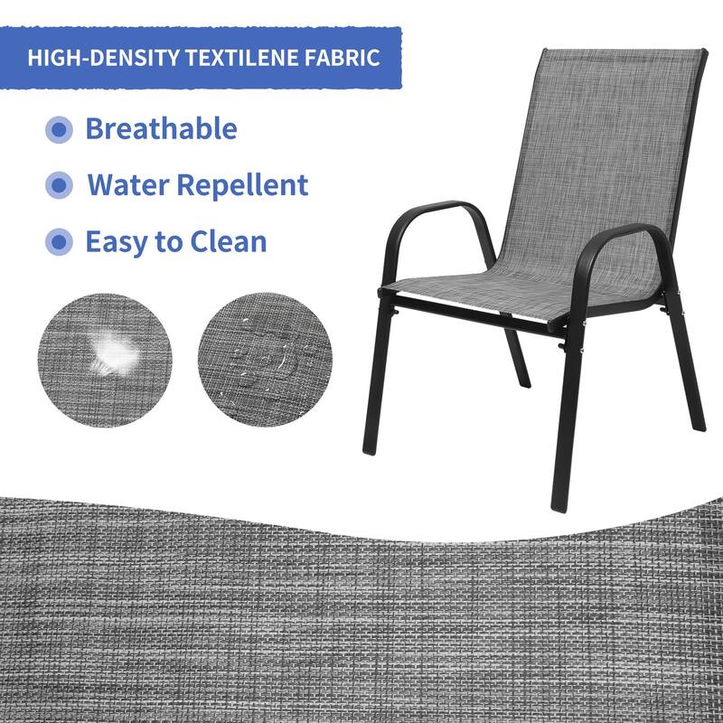 7/11 Pieces Patio Dining Set with Aluminum Rectangle Extendable Dining Table & 6/10 Textilene Dining Chairs