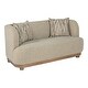 preview thumbnail 12 of 14, Furniture of America Solace Modern 3-Piece Light Brown Solid Wood Sofa Set with Accent Pillows