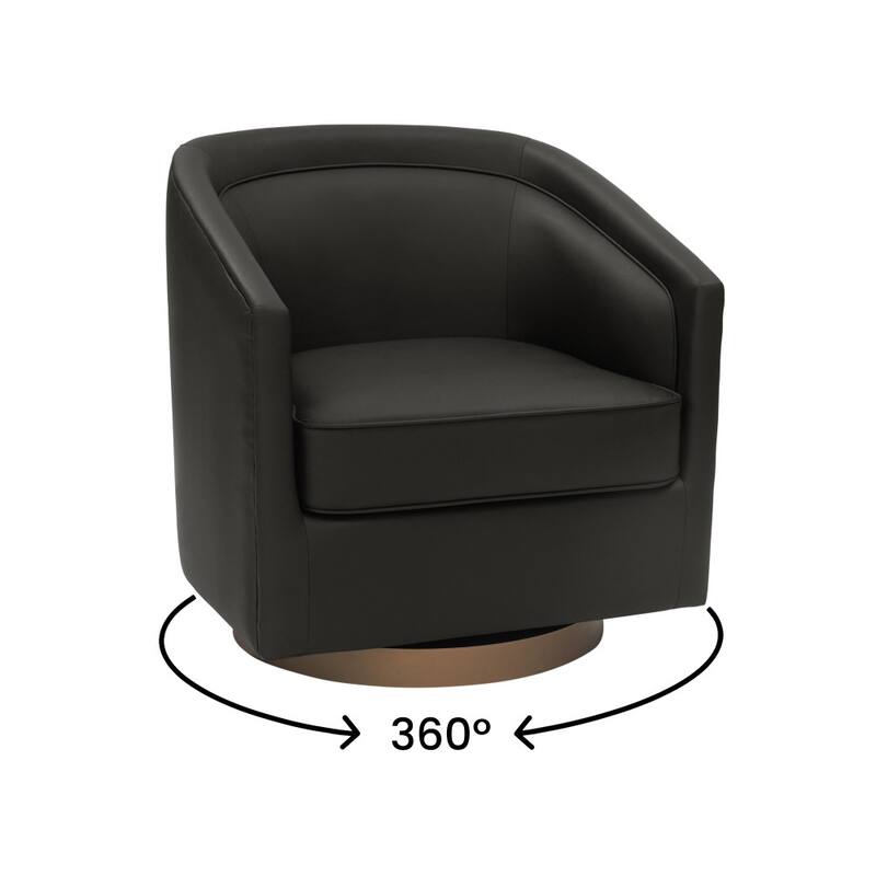 Club Style Swivel Commercial Barrel Accent Armchair - 27.25"D x 28.5"W x 30.75"H