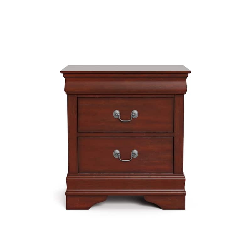 Furniture of America Devi Traditional Solid Wood 3-Piece Bed and 2 Nightstand Bedroom Set
