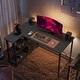 preview thumbnail 58 of 113, Small L Shaped Desk with Storage Shelves Corner Computer Desk