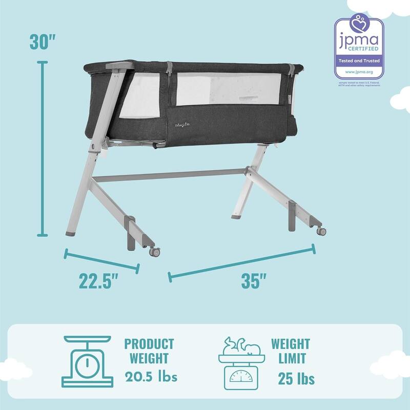 Dream On Me Skylar Bassinet in Grey