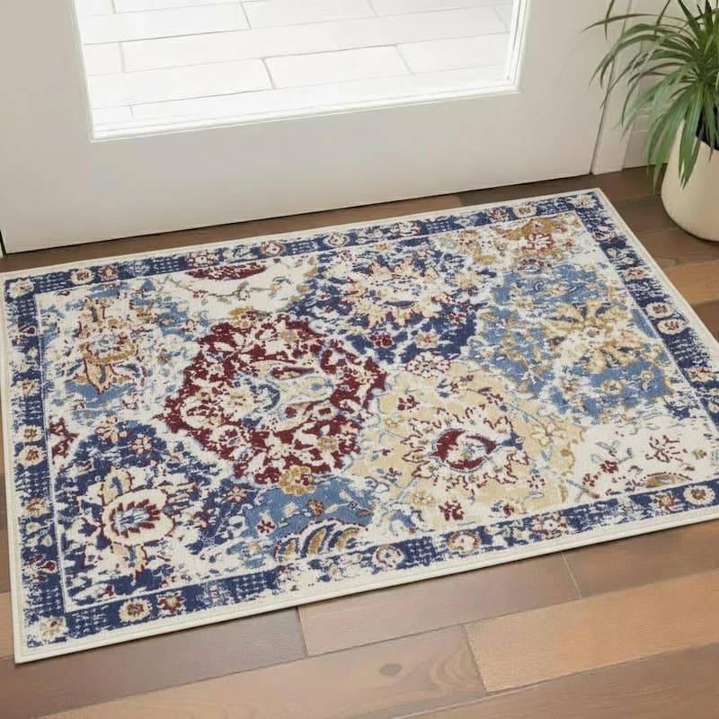HomeRoots Ogee Transitional Rectangle Area Rug - 3' X 5' - 3' X 5'