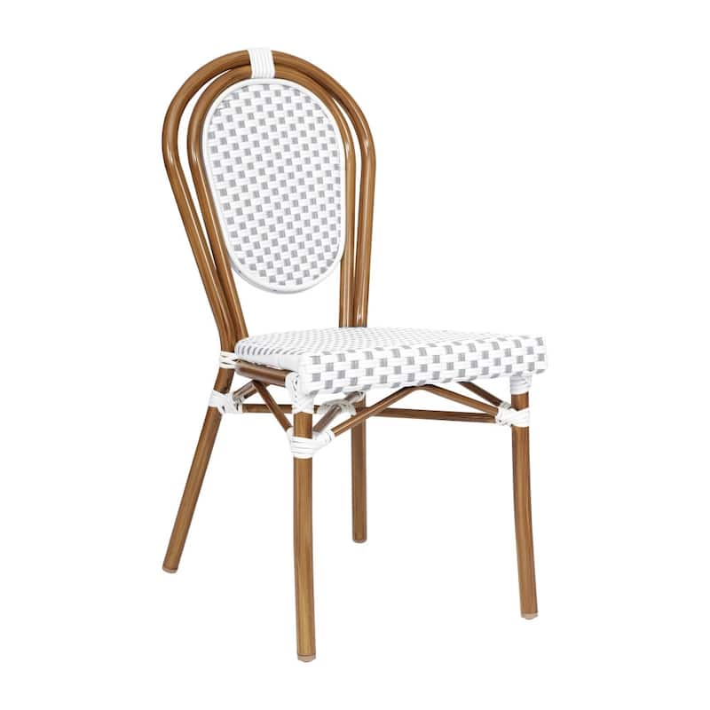 All-Weather Commercial Paris Chair with Black Metal Frame