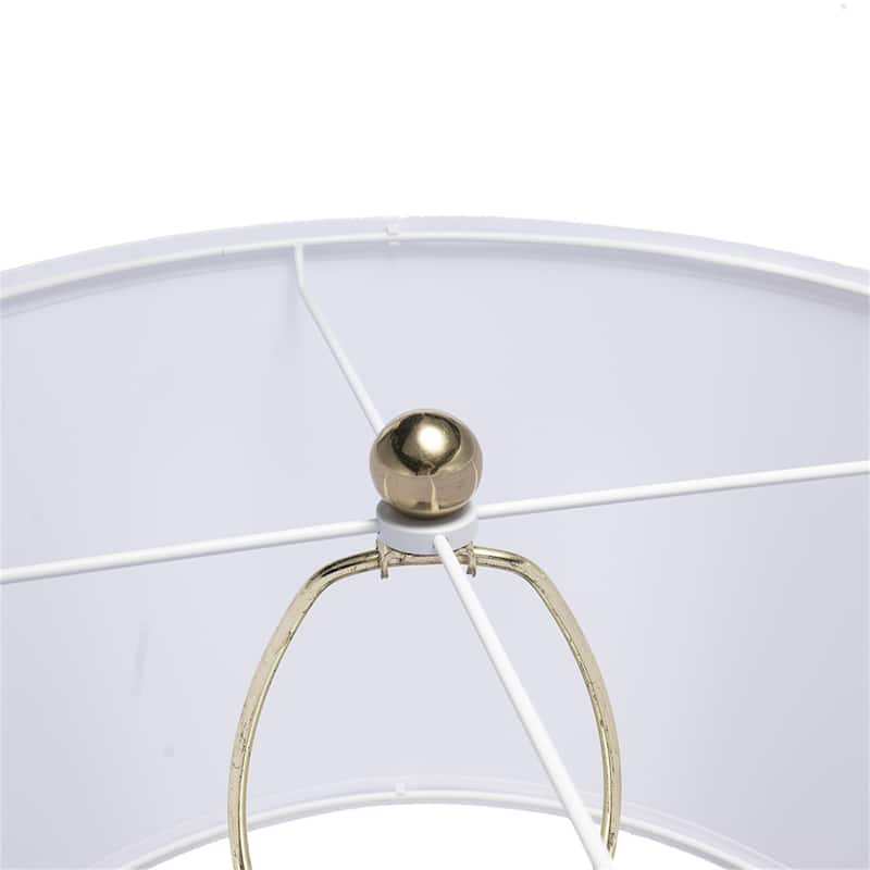 D15x29.5" Gold and White Table Lamp with Round Four Tiered Body