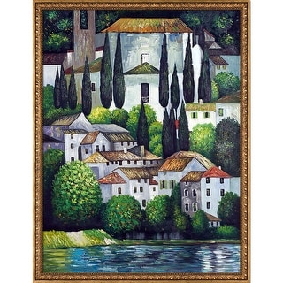 Gustav Klimt 'Church in Cassone' (Landscape with Cypress) Hand Painted Oil Reproduction