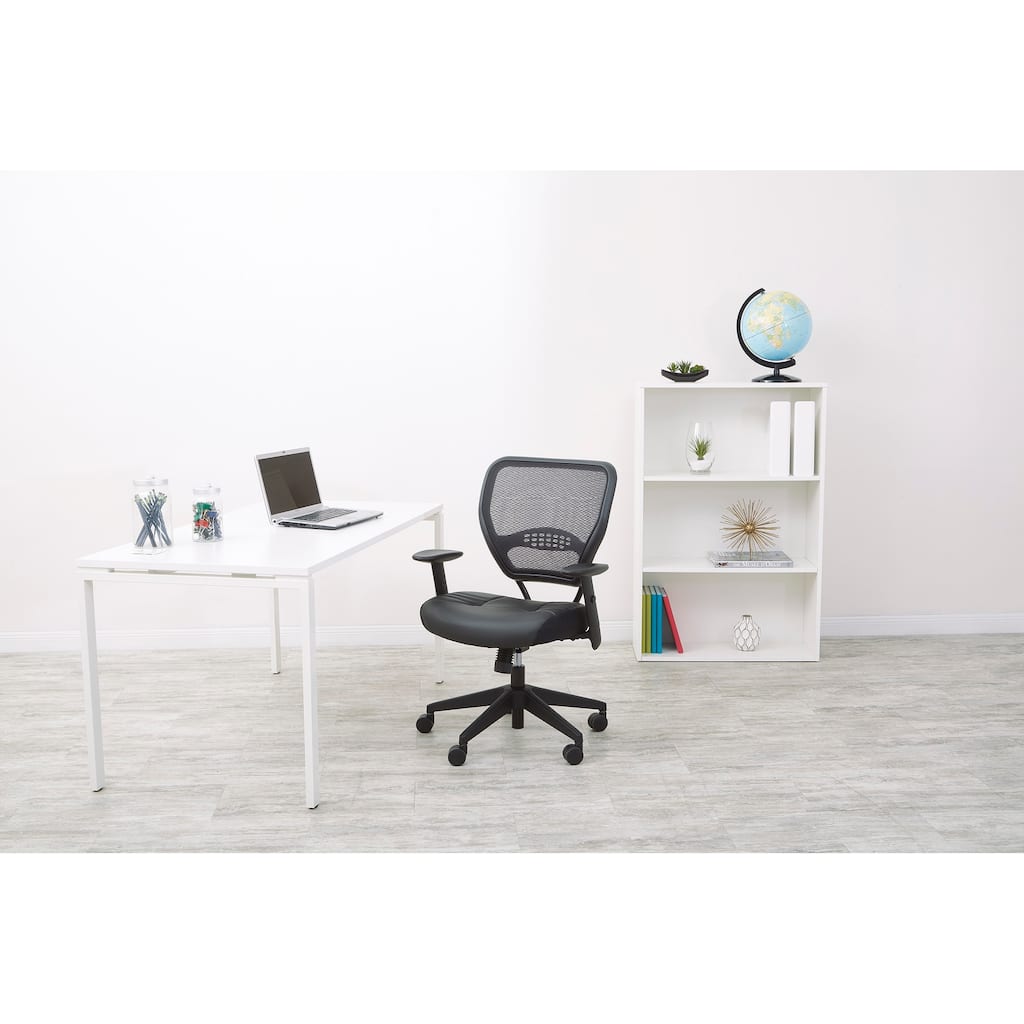 OSP Furniture Managers Chair, 20-1/2"x19-1/2"x18-1/2", Lthr/Black