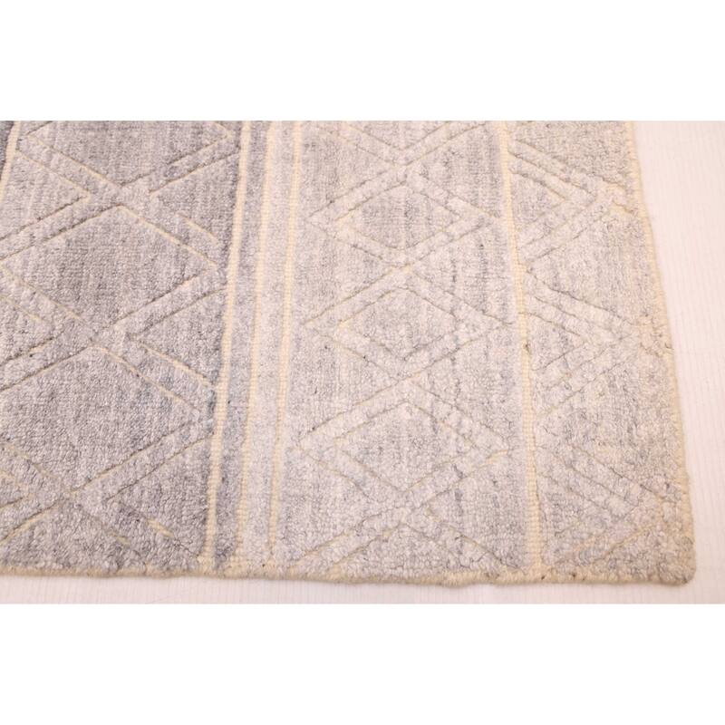 ECARPETGALLERY Hand Loomed Elysian Grey Wool Rug - 6'7 x 9'10