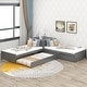 preview thumbnail 2 of 16, L-shaped Platform Twin Bed with built-in Flip Square Table and Trundle and Drawers Linked.