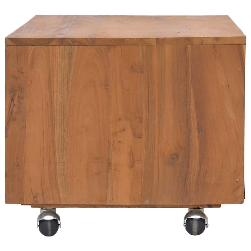 vidaXL TV Cabinet with Wheels 31.5"x19.7"x16.5" Solid Teak Wood - 31.5" x 19.7" x 16.5"