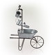 preview thumbnail 10 of 12, Alpine Corporation 36" Tall Rustic Wheelbarrow and Watering Can Fountain Yard Decoration