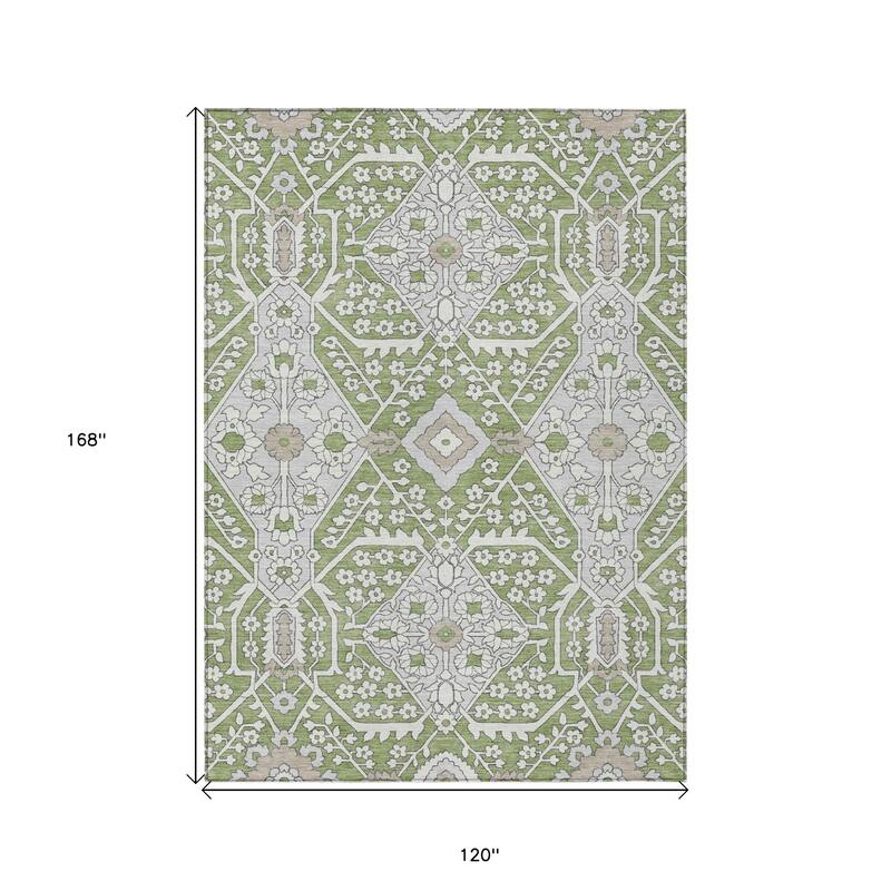 HomeRoots Floral Transitional Rectangle Outdoor Rug