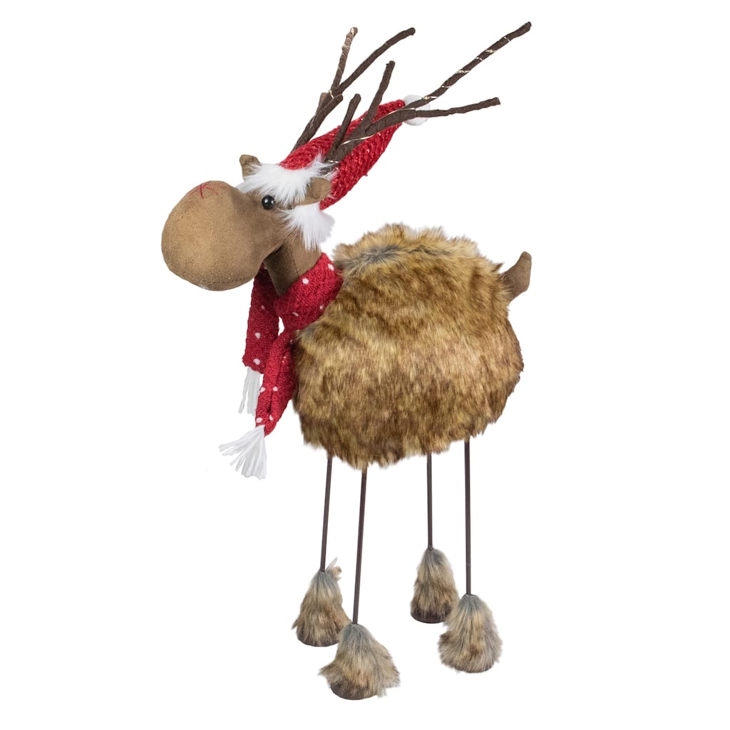LED Lighted Faux Fur Reindeer Christmas Figure - 25"