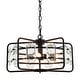 preview thumbnail 13 of 15, Industrial Modern 4-Light Metal Crystal Open Frame Drum Chandelier for Dining Room - 10-in H x 17.6-in D