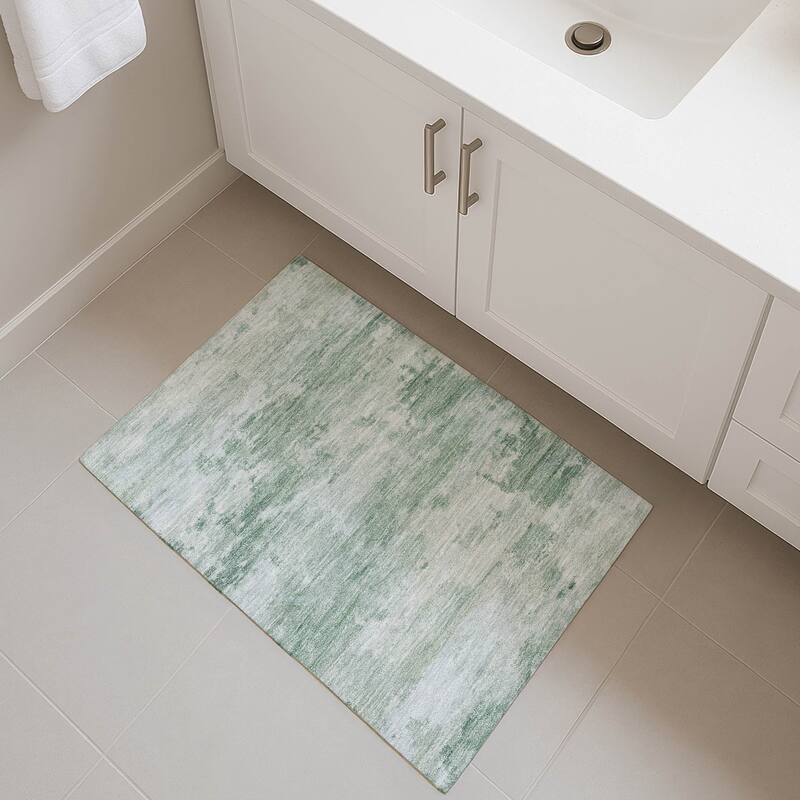 Premium Washable Super Soft Modern Chic Mayfield Rug - Mint - 1'8" x 2'6"
