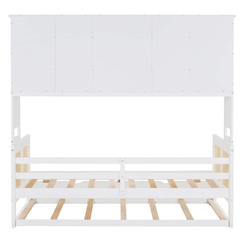 Wooden Daybed With Trundle, and All-in-One Cabinet and Shelf