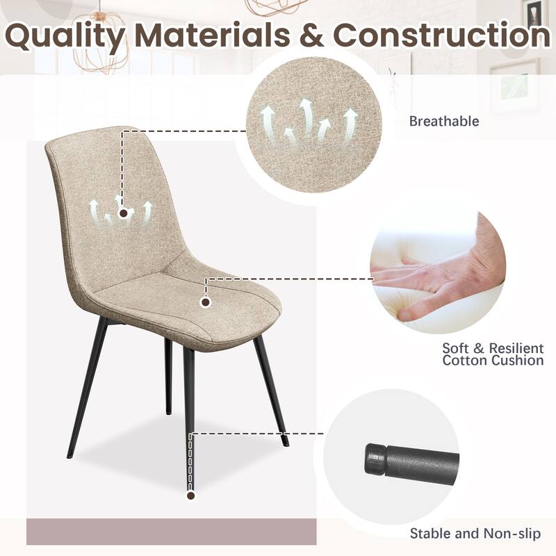 EROMMY Space-Saving 47.2" Round Dining Table Set for 4 - Ideal Small Kitchen & Dining Room Furniture, Includes 4 Chairs