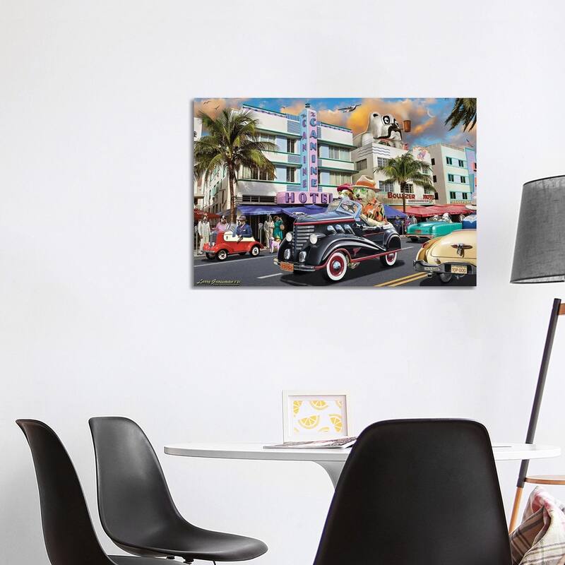 iCanvas "Dog Days In Miami" by Larry Grossman Canvas Print - 26x40x1.5