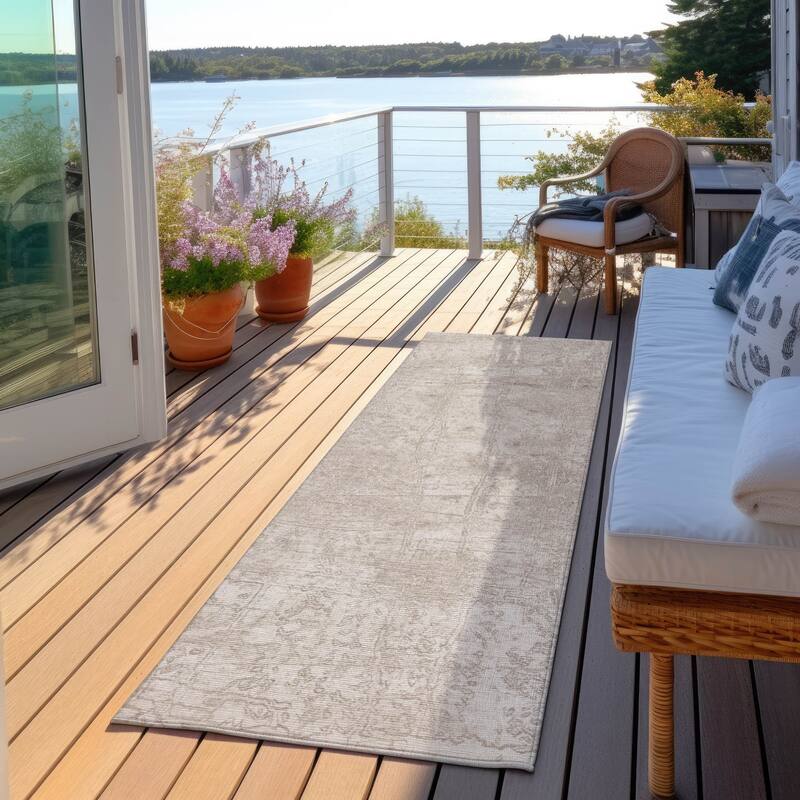 Bane Artistic Abstract Weather Resistant Versatile Elegance Outdoor Rug