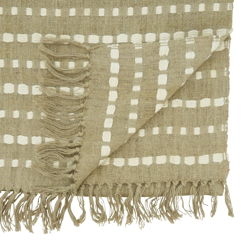 Table Runner With Stitched Stripe Design - 16"x72"